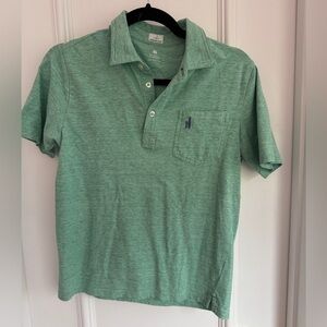 Johnnie-o Polo Shirt Boys 12 Heathered Green  Stretch Cotton Golf